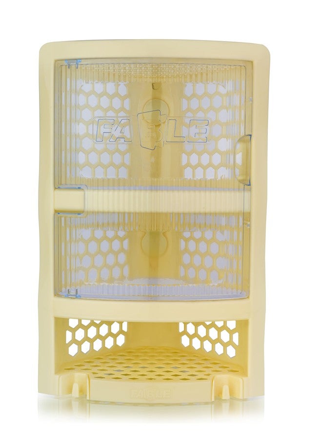 Nabhya Multi Purpose Plastic Corner Rack with Door Wall Mount Bathroom Corner Storage Shelf for Kitchen, Living Room, Bathroom (Brown) - Image 5